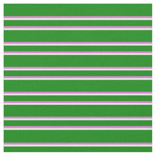 Green, Orchid & White Lines Fabric