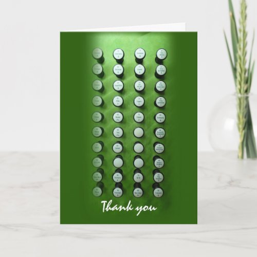 Green organ  thank you card