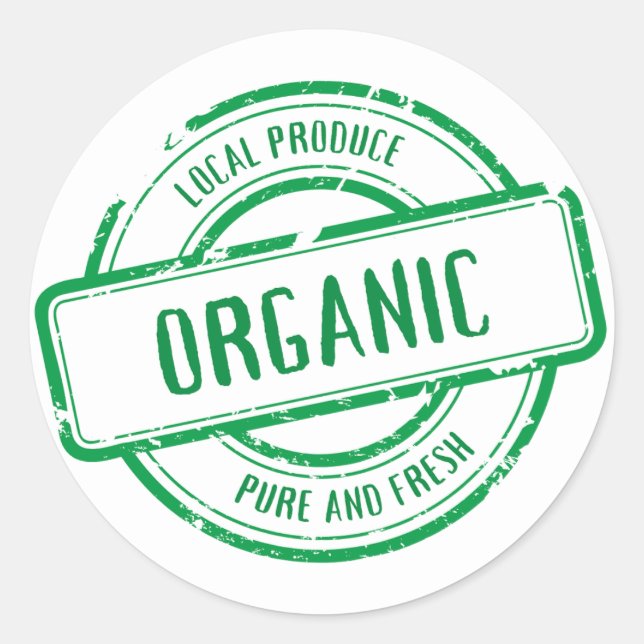 Green Organic Classic Round Stickers (Front)