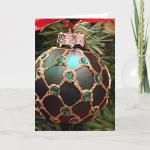 Green Ornament Holiday Card