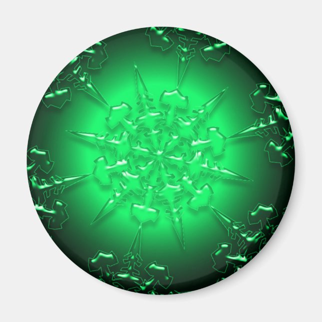 Green Ornament Magnet (Front)