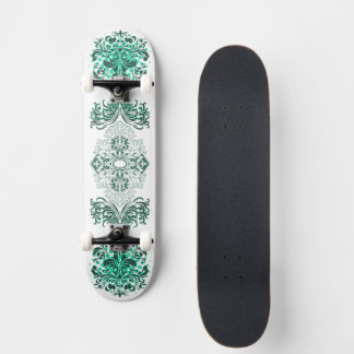 Green Ornamental Arabesque  Skateboard