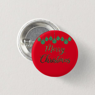 Green ornaments - merry christmas button