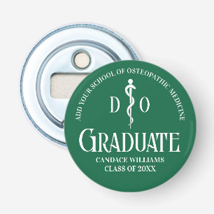 Green Osteopathic Medical School Graduation Party Bottle Opener