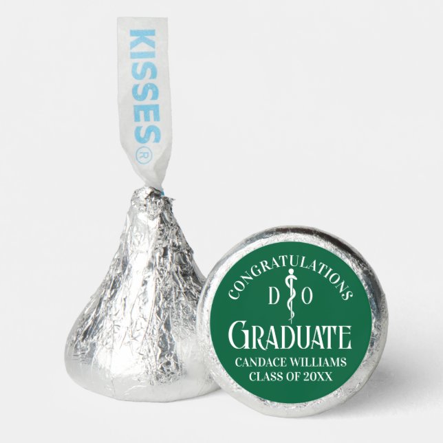 Green Osteopathic Medical School Graduation Party Hershey®'s Kisses® (Front)