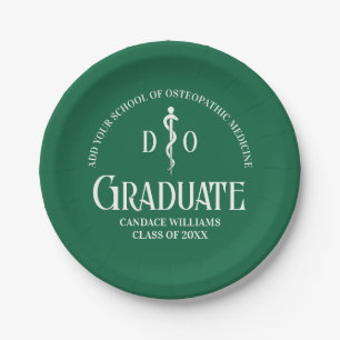 Green Osteopathic Medical School Graduation Party Paper Plates
