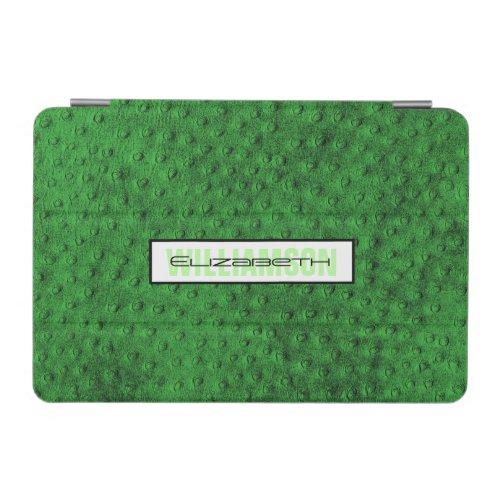 Green Ostrich Leather Monogram iPad Air Cover