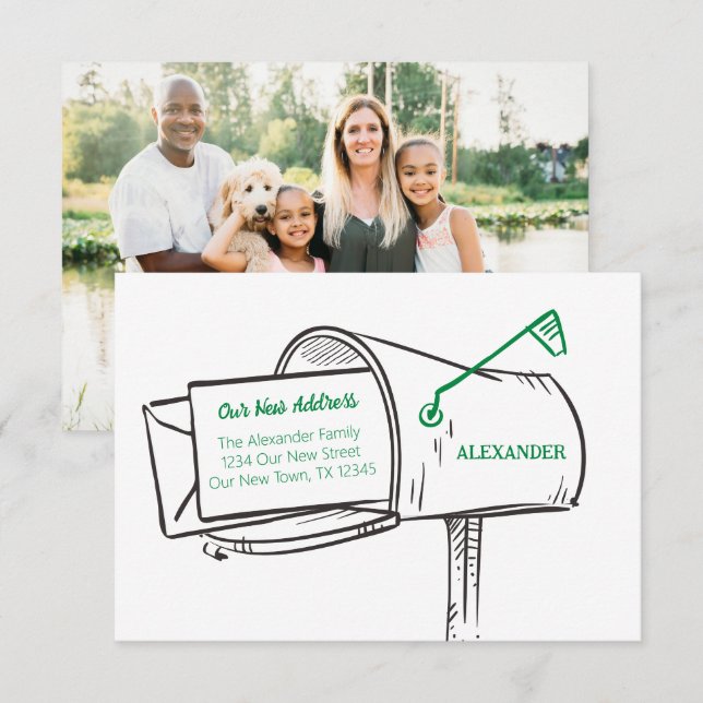 Green Our New Address Mailbox Moving (Front/Back)