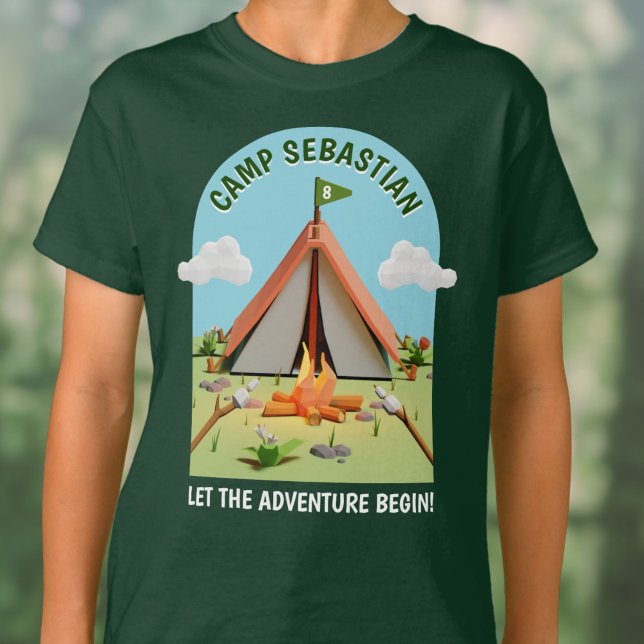Green Outdoors Adventure Camping Birthday Party T-Shirt (Green Outdoors Adventure Camping Birthday Party T-Shirt)