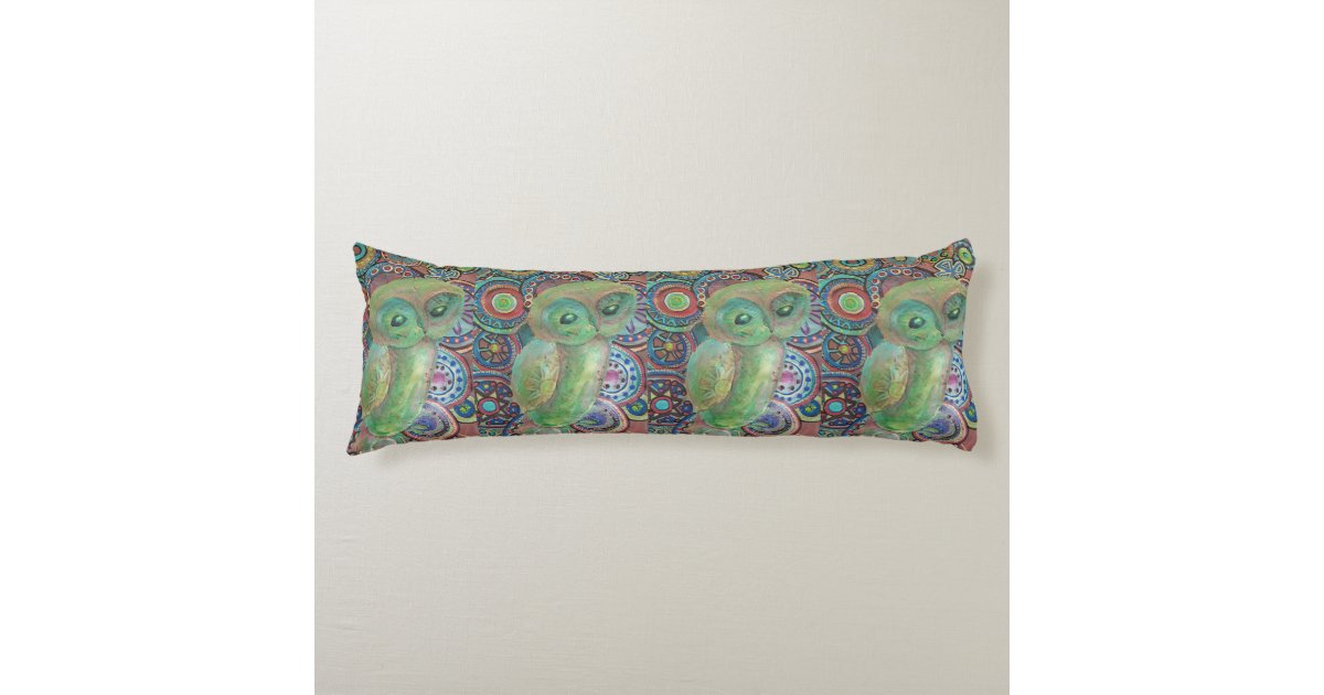 Green Owl Body Pillow Zazzle Com