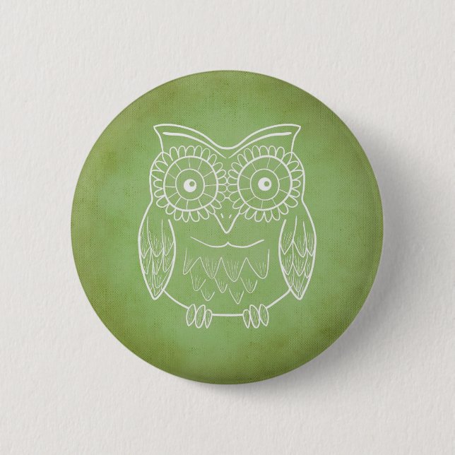 Green Owl Button (Front)
