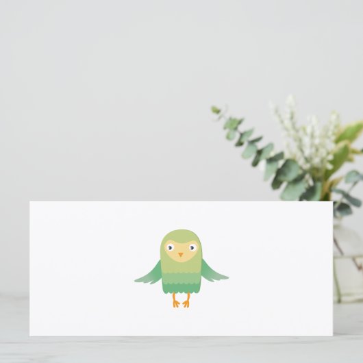 Green owl cartoon (Standing Front)