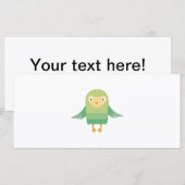 Green owl cartoon (Front/Back)