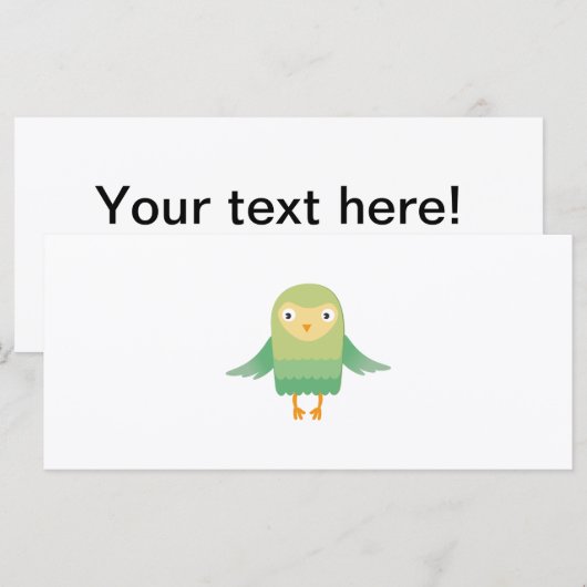Green owl cartoon (Front/Back)