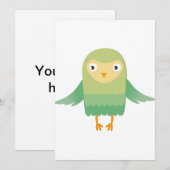 Green owl cartoon (Front/Back)