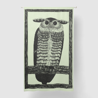 Green Owl Minimalistic Lineart For Your Home Blackout Curtains