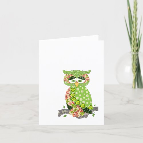 Green Owl Notelet Ideal for those Special Notes