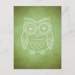 Green Owl Postcard