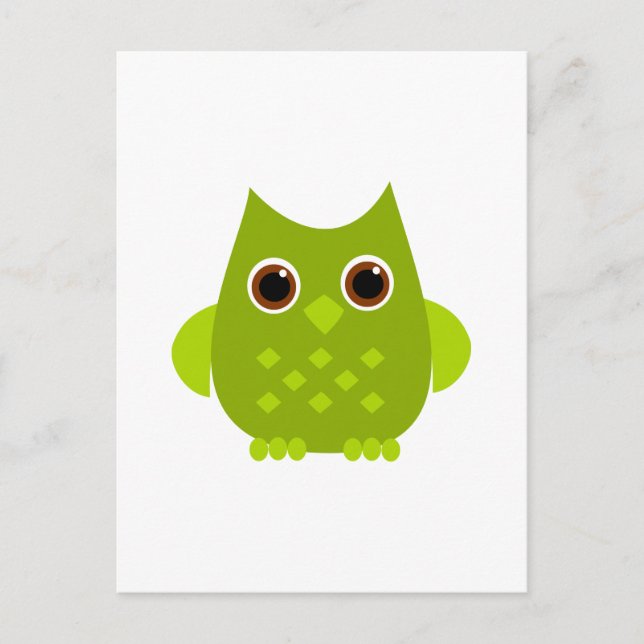 Green Owl Postcard (Front)