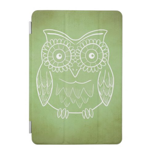 Green Owl Stencil Art iPad Mini Cover