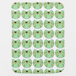 Green Owl Unisex Stroller Blanket
