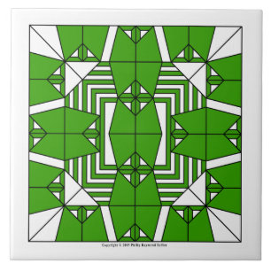 Green Owls Ceramic Tile