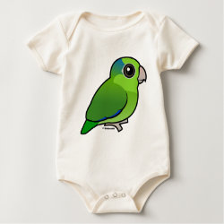 Cute Green Pacific Parrotlet Infant Organic Creeper