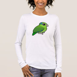 Cute Green Pacific Parrotlet Women's Basic Long Sleeve T-Shirt