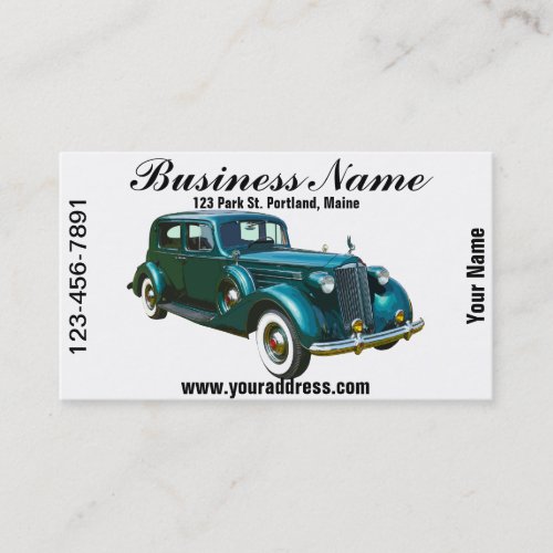 Green Packard Luxury Car Business Card