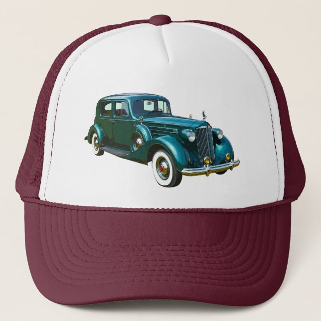 Green Packard Luxury Car Trucker Hat (Front)