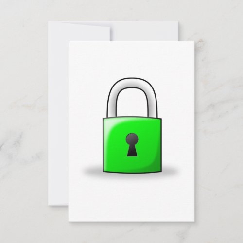 Green Padlock Personalized Invites