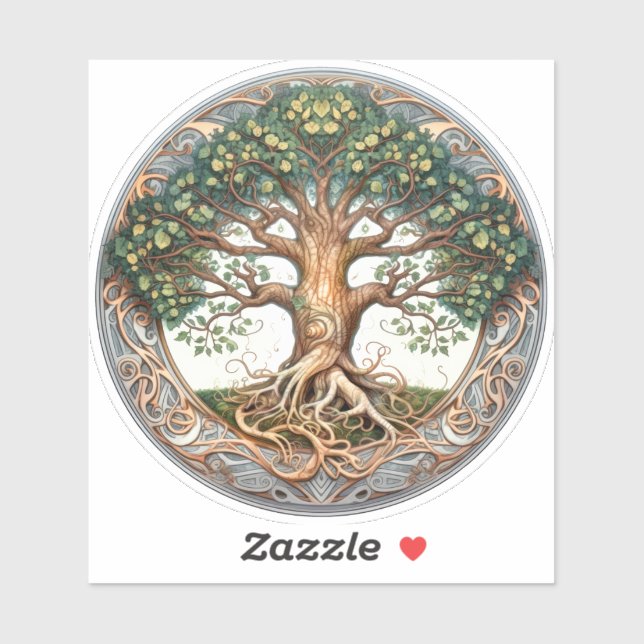 Green Pagan Tree of Life  Sticker (Sheet)