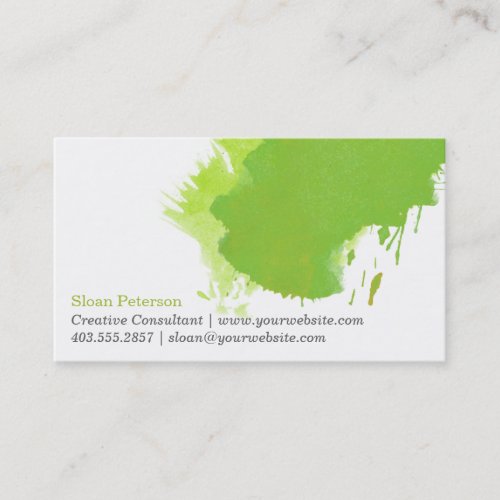 Green Paint Smudge Business Card