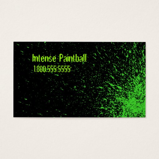 Customizable green paint splatter business card templates