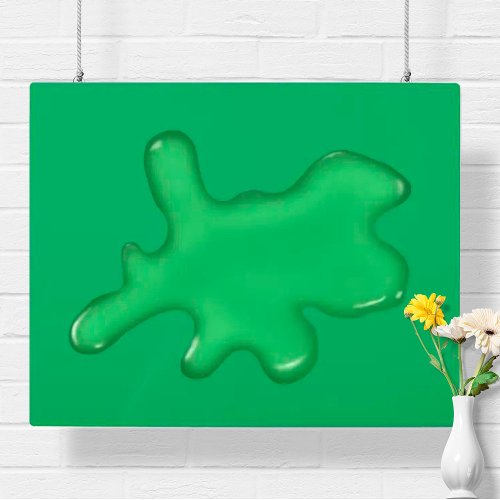 Green paint stain metal print