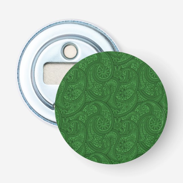 Green Paisley Bottle Opener (Front)
