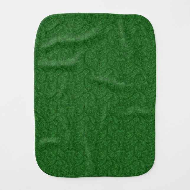 Green Paisley Burp Cloth (Front)