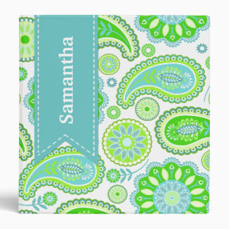 Green Paisley Custom Binder