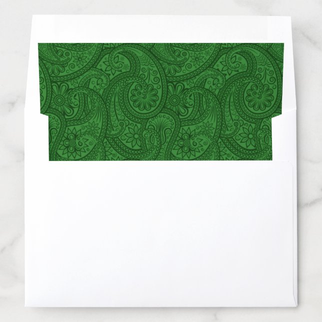 Green Paisley Envelope Liner (In Envelope)