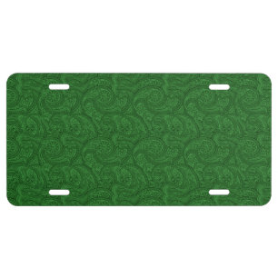 Green Paisley License Plate