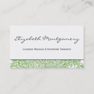 Green Paisley Modern Appointment Business Card
