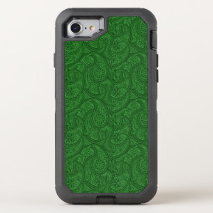 Green Paisley OtterBox Defender iPhone SE/8/7 Case