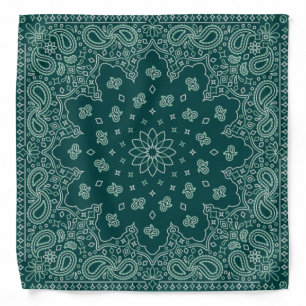 Green Paisley Pattern Bandana
