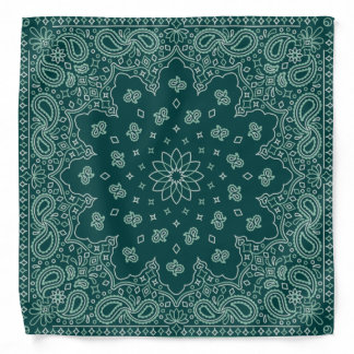 Green Paisley Pattern Bandana