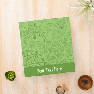 Green Paisley Pattern Binder