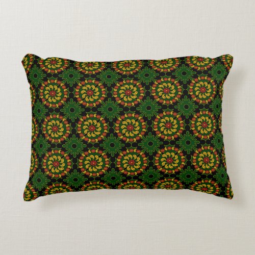 Green  Paisley Pattern  Throw Pillow