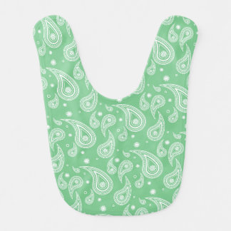 Green Paisley Print Bib