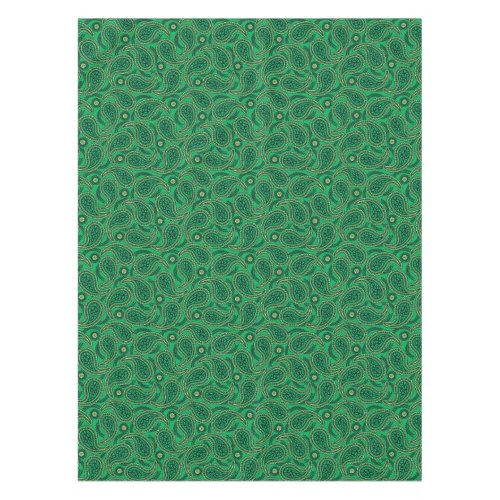 Green paisley tablecloth