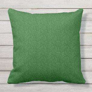 Green Paisley Throw Pillow