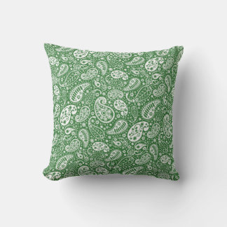 Green Paisley Throw Pillow" Pillow